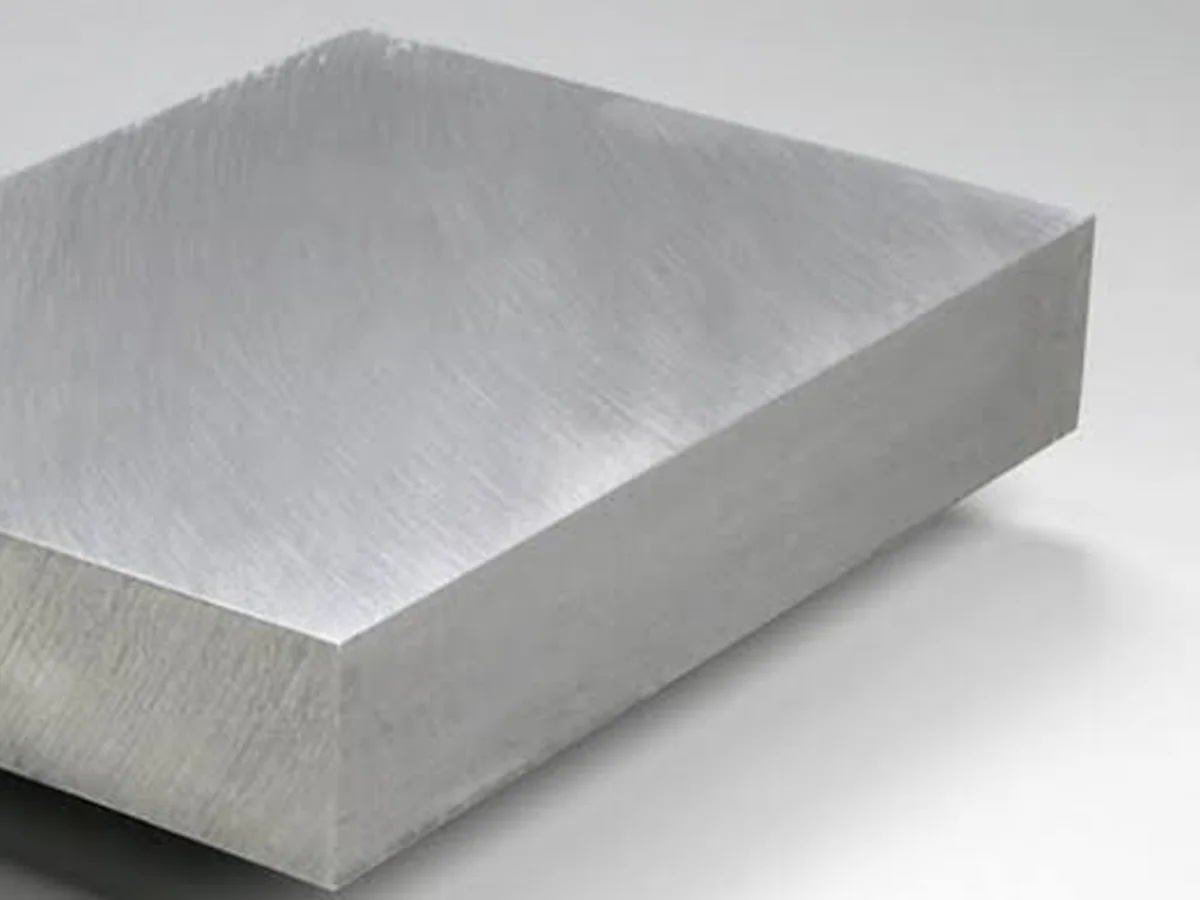Rectangular 6061-T6 aluminum stock with a clean machined surface