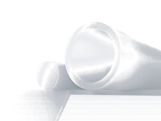 White polyethylene tube stock on a light neutral background