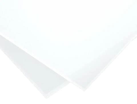 White polypropylene sheet stock on a neutral surface