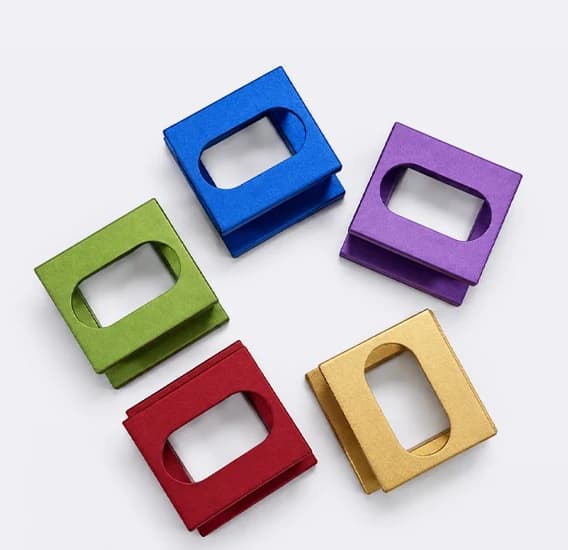 Color samples of anodized aluminum components