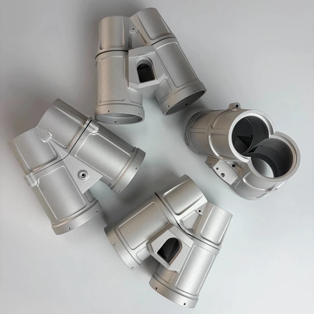 Group of five-axis machined 7075 aluminum optical housings